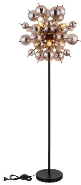 Globo 15633SS - Лампион UDO 6xE14/25W/230V черен/опушен