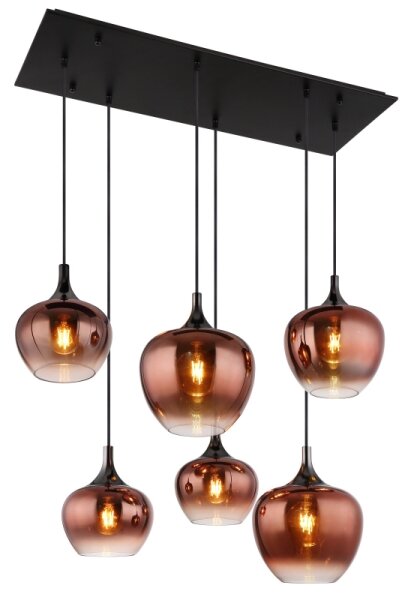 Globo 15548-6HG - Подвесен меден полилей на кабел MAXY 6xE27/40W/230V
