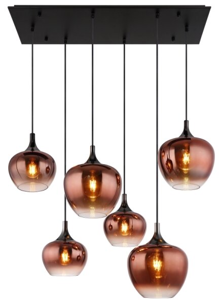 Globo 15548-6HG - Подвесен меден полилей на кабел MAXY 6xE27/40W/230V