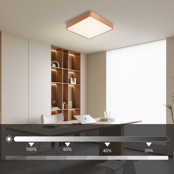 Brilagi - Димируема LED таванна лампа POOL SQUARE LED/36W/230V 40x40 см бронзова + дистанционно управление