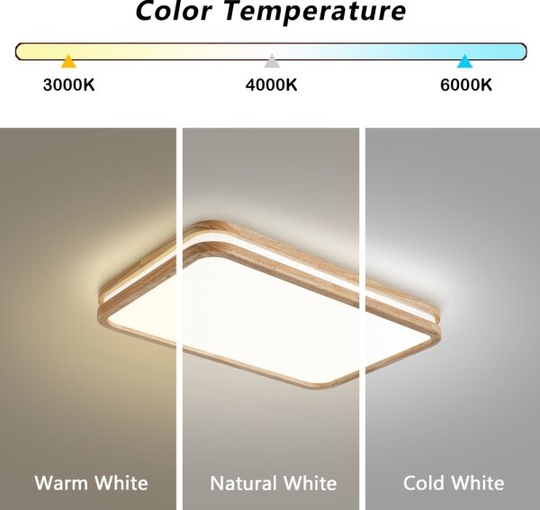 Brilagi - LED осветително тяло MOLINA SQUARE LED/54W/230V с възможност за димиране, дъб, 60x40 cm + дистанционно управление