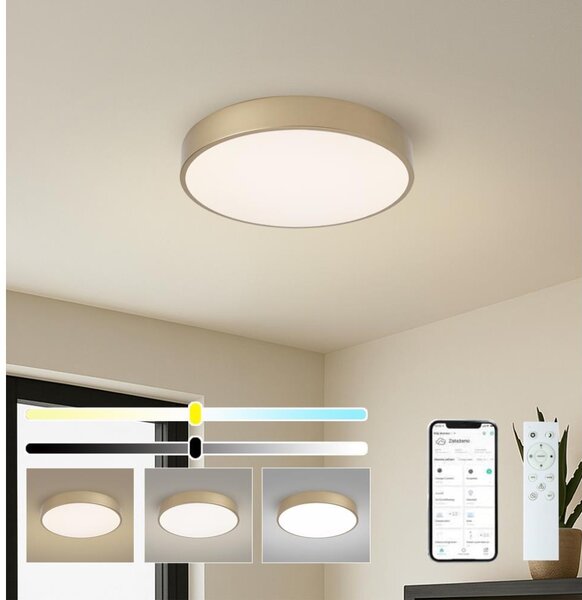 Brilagi-LED димируемо осветително тяло POOL SMART LED/48W/230V 40 cm Wi-Fi Tuya златно + дистанционно управление