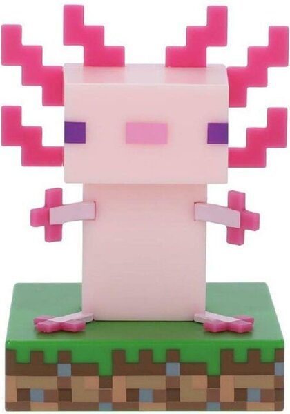 Лампа Paladone Icons: Minecraft - Axolotl Light, 2x AAA, розова
