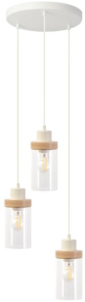 Полилей на кабел WOODNEST 3xE27/15W/230V бор/кремав