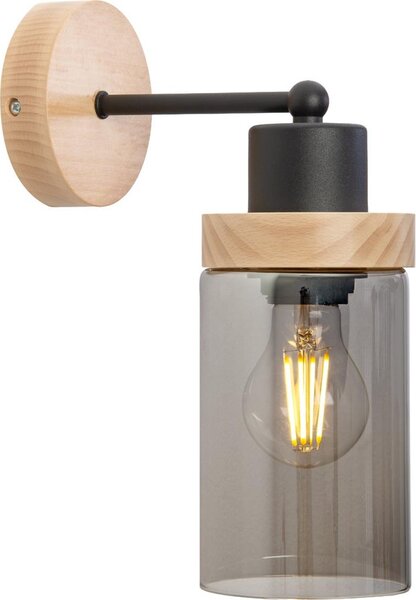 Стенно осветително тяло WOODNEST 1xE27/15W/230V бор/димно черно