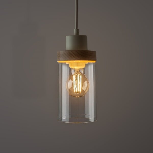 Полилей на кабел WOODNEST 3xE27/15W/230V бор/кремав