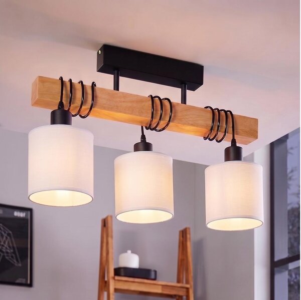 Brilagi - Плафониера NUBILA 3xE27/60W/230V борова/бяла