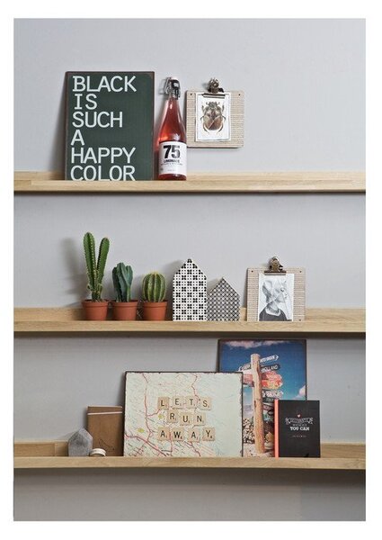 Стенен рафт за снимки от масивен дъб естествен 170 cm Photoframe – vtwonen