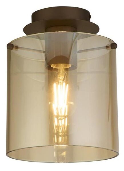 Searchlight 88911-1MO - Таванно осветително тяло SWEDEN 1xE27/60W/230V Ø22 см кафяво/димчато