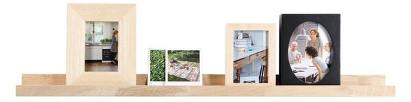 Стенен рафт за снимки от масивен дъб естествен 100 cm Photoframe – vtwonen