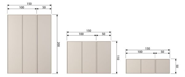 Кремав модулен шкаф от борова дървесина 100x200 cm Daily - vtwonen