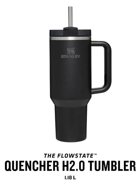 Черен термос 1,18 l Quencher H2.O FlowState – Stanley