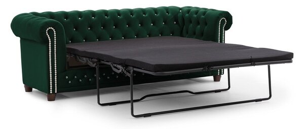 Зелен кадифен разтегателен диван 203 cm York Blik – Ropez
