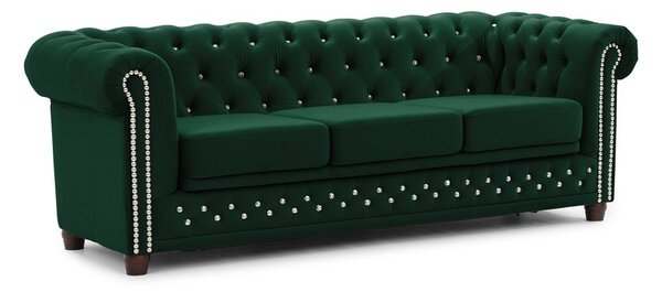 Зелен кадифен разтегателен диван 203 cm York Blik – Ropez