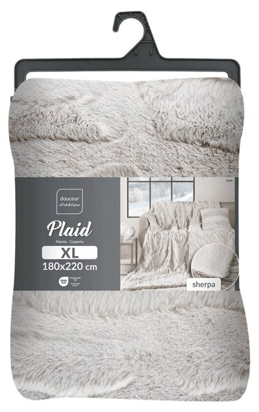 Бежово одеяло от микроплюш 180x220 cm Lynx – douceur d'intérieur