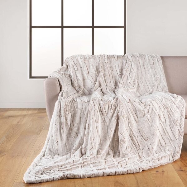 Бежово одеяло от микроплюш 180x220 cm Lynx – douceur d'intérieur