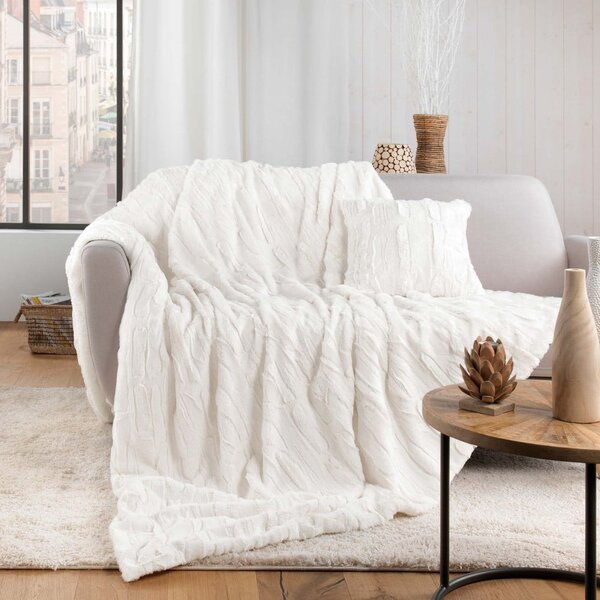 Кремаво одеяло от микроплюш 180x220 cm Foxy – douceur d'intérieur