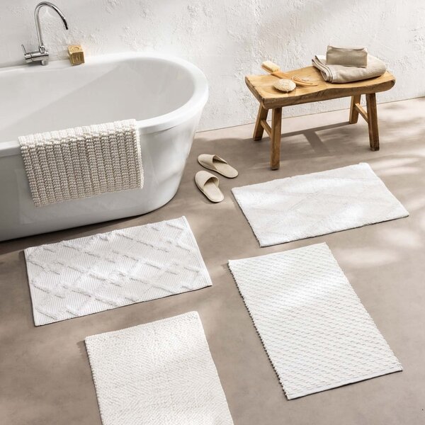 Бял килим за баня 50x80 cm Thais – douceur d'intérieur