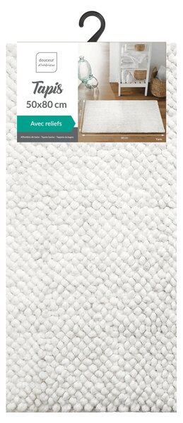 Бял килим за баня 50x80 cm Yanis – douceur d'intérieur