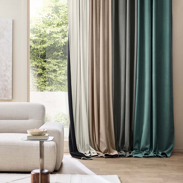 Бежово термо перде от рипсено кадифе 140x260 cm Madison – douceur d'intérieur