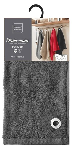 Антрацитна памучна кърпа от тери 50x50 cm Cuistot – douceur d'intérieur