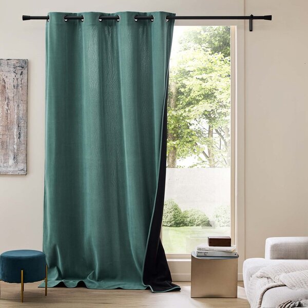 Зелено термо перде от рипсено кадифе 140x260 cm Madison – douceur d'intérieur