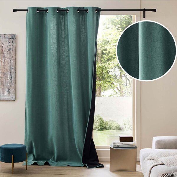 Зелено термо перде от рипсено кадифе 140x260 cm Madison – douceur d'intérieur