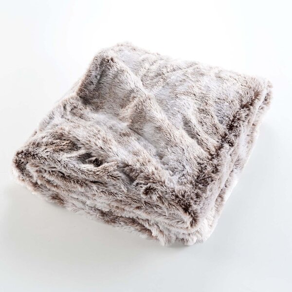 Кафяво одеяло от изкуствена кожа 180x220 cm Antartic – douceur d'intérieur