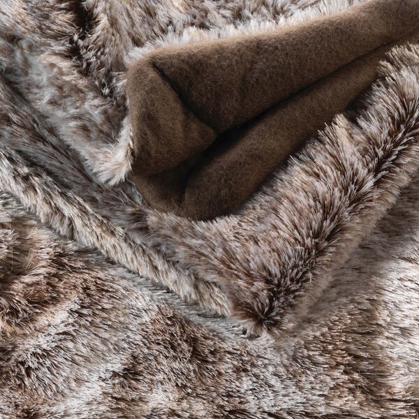 Кафяво одеяло от изкуствена кожа 180x220 cm Antartic – douceur d'intérieur