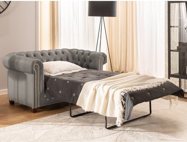 Сив кадифен разтегателен диван 148 cm York Blik – Ropez