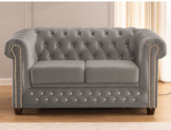 Сив кадифен разтегателен диван 148 cm York Blik – Ropez