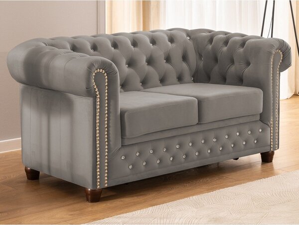 Сив кадифен разтегателен диван 148 cm York Blik – Ropez