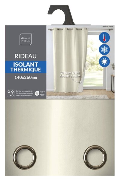 Кремаво термо перде 140x260 cm Polarchic – douceur d'intérieur