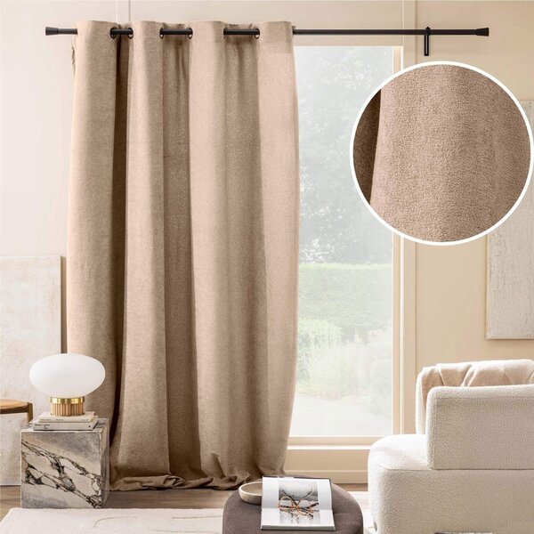 Светлокафяво перде от букле 140x260 cm Winona – douceur d'intérieur