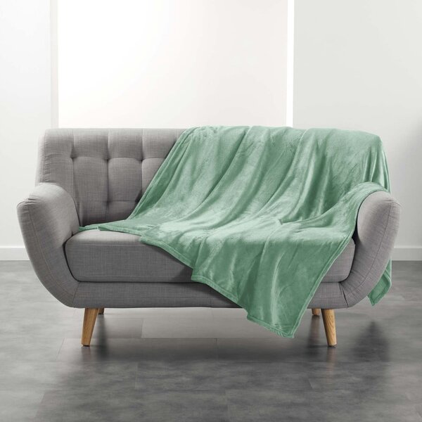 Светлозелено одеяло от микрофланела 180x220 cm Flanou – douceur d'intérieur
