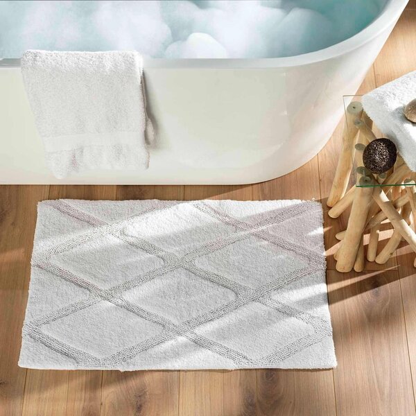 Бял килим за баня 50x80 cm Thais – douceur d'intérieur