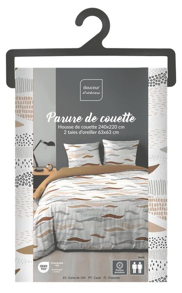 Бяло двойно удължено спално бельо от микрофибър 240x220 cm Zenith – douceur d'intérieur