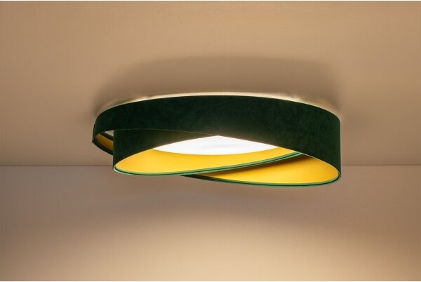 LED таванно осветително тяло GALAXY MODERN LED/24W/230V, диаметър 55 см, зелен/златист