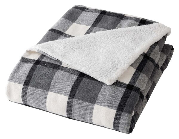 Сиво одеяло от шерпа 125x150 cm Ecossais – douceur d'intérieur
