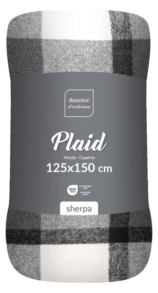 Сиво одеяло от шерпа 125x150 cm Ecossais – douceur d'intérieur