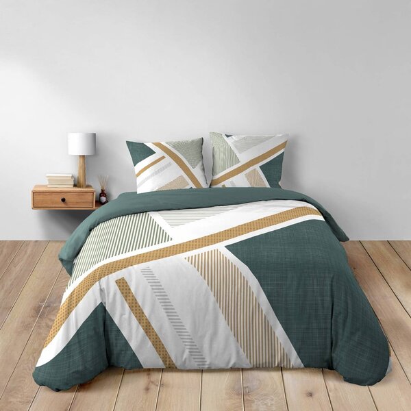 Бяло двойно удължено памучно спално бельо 240x220 cm Zephyr – douceur d'intérieur