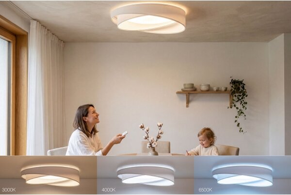 Димируемо LED таванно осветително тяло SM. GALAXY M. LED/24W/230V Ø 55 cm бяло + дистанционно управление