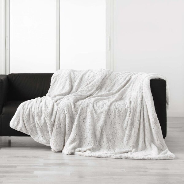 Сиво-бежово одеяло от изкуствена кожа 180x220 cm Alaska – douceur d'intérieur