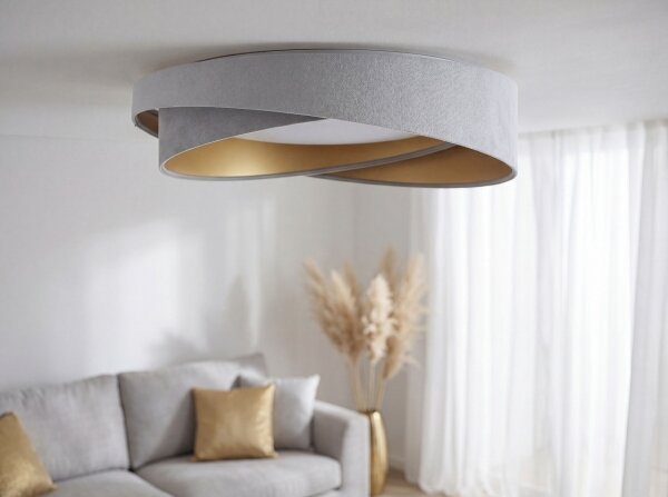 LED таванно осветително тяло GALAXY MODERN LED/24W/230V Ø 55 см сиво/златисто