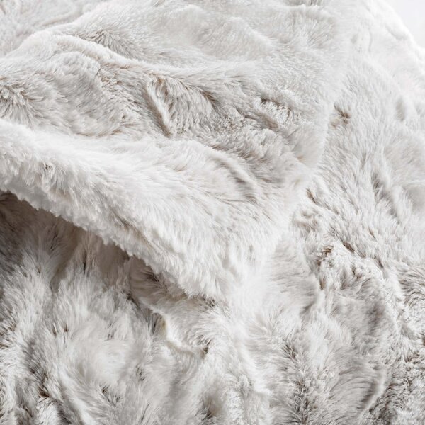 Сиво-бежово одеяло от изкуствена кожа 180x220 cm Alaska – douceur d'intérieur