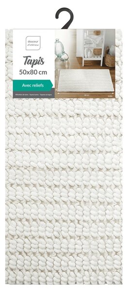 Бял килим за баня 50x80 cm Voltis – douceur d'intérieur