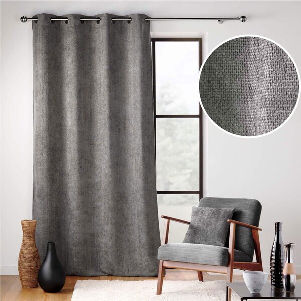 Антрацитно перде от шенил 140x260 cm Leo – douceur d'intérieur
