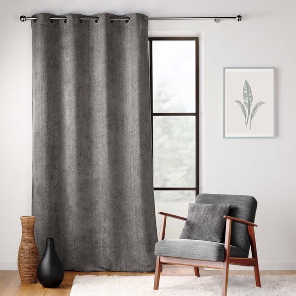 Антрацитно перде от шенил 140x260 cm Leo – douceur d'intérieur