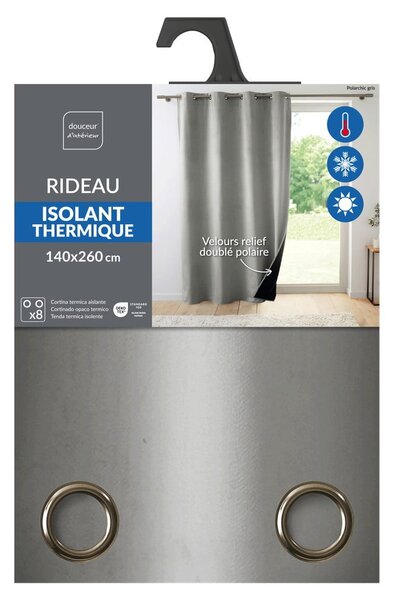 Сиво термо перде 140x260 cm Polarchic – douceur d'intérieur