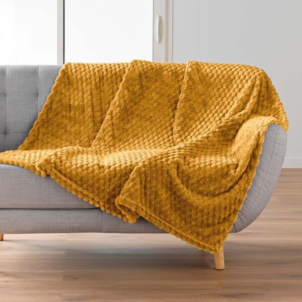 Одеяло от микрофланела в цвят жълта охра 125x150 cm Mini Frosty – douceur d'intérieur